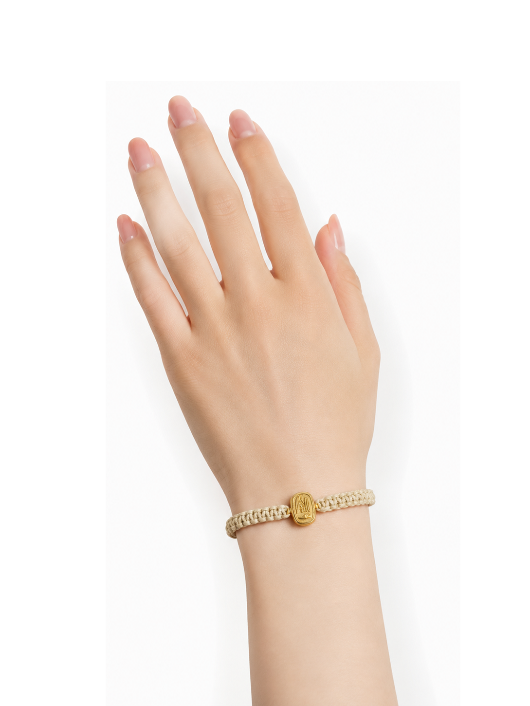 アナトリア 編み込み クスエア ブレスレット（オフホワイト）　hue Anatolia braid square　Bracelet（offwhite)