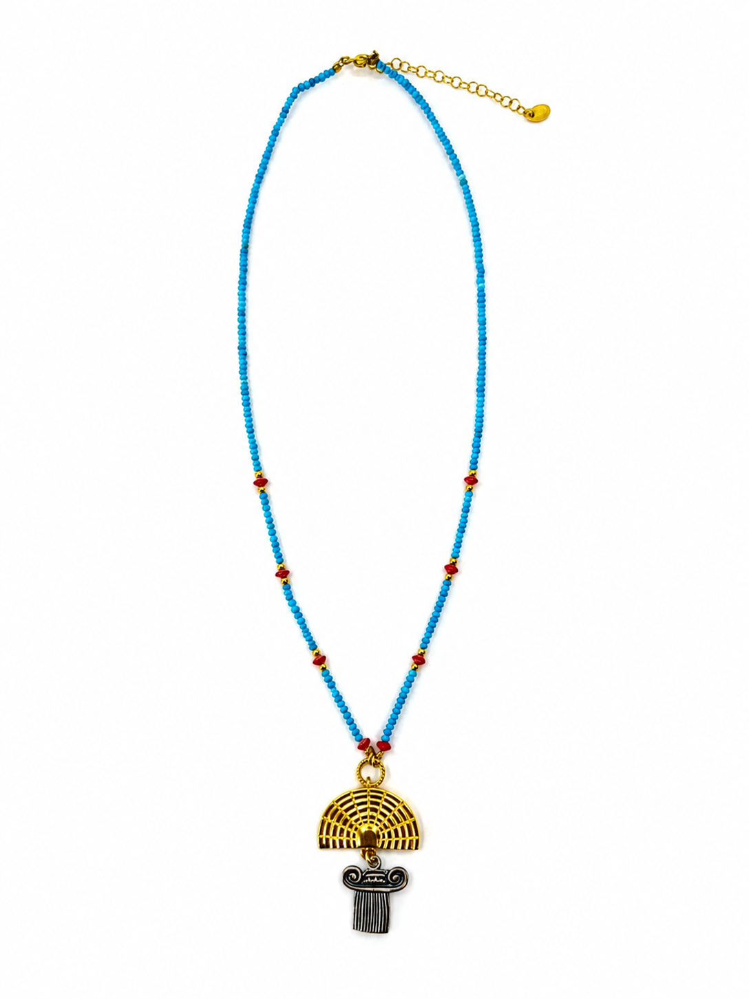ターコイズ コーラルチェーン ネックレス　hue Turquoise Coral Necklace