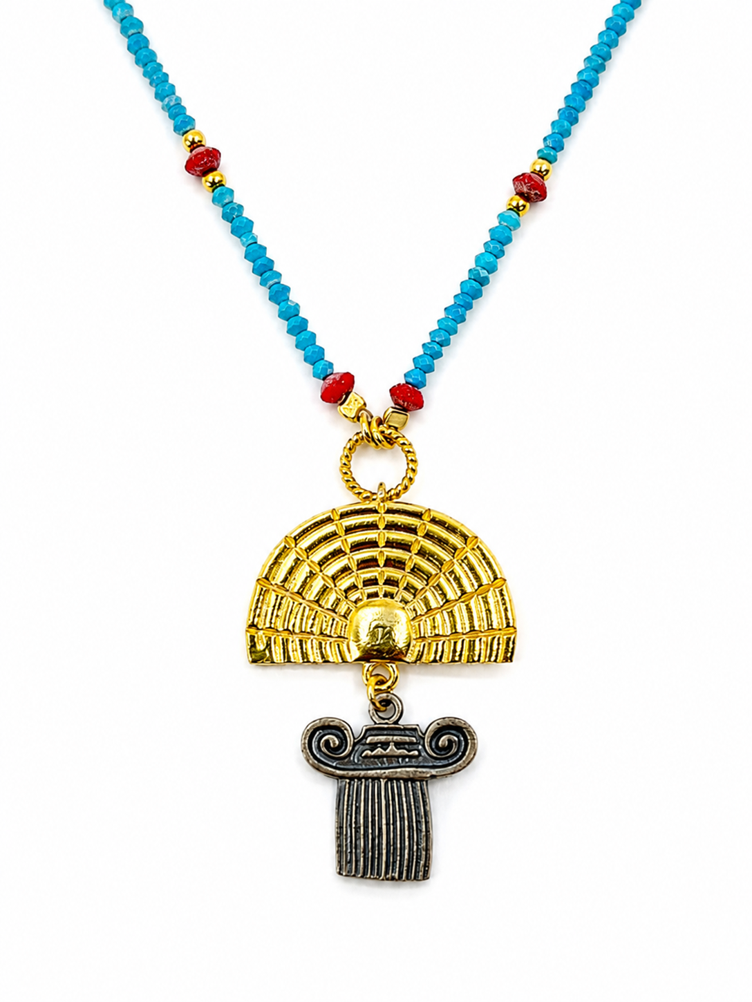 ターコイズ コーラルチェーン ネックレス　hue Turquoise Coral Necklace