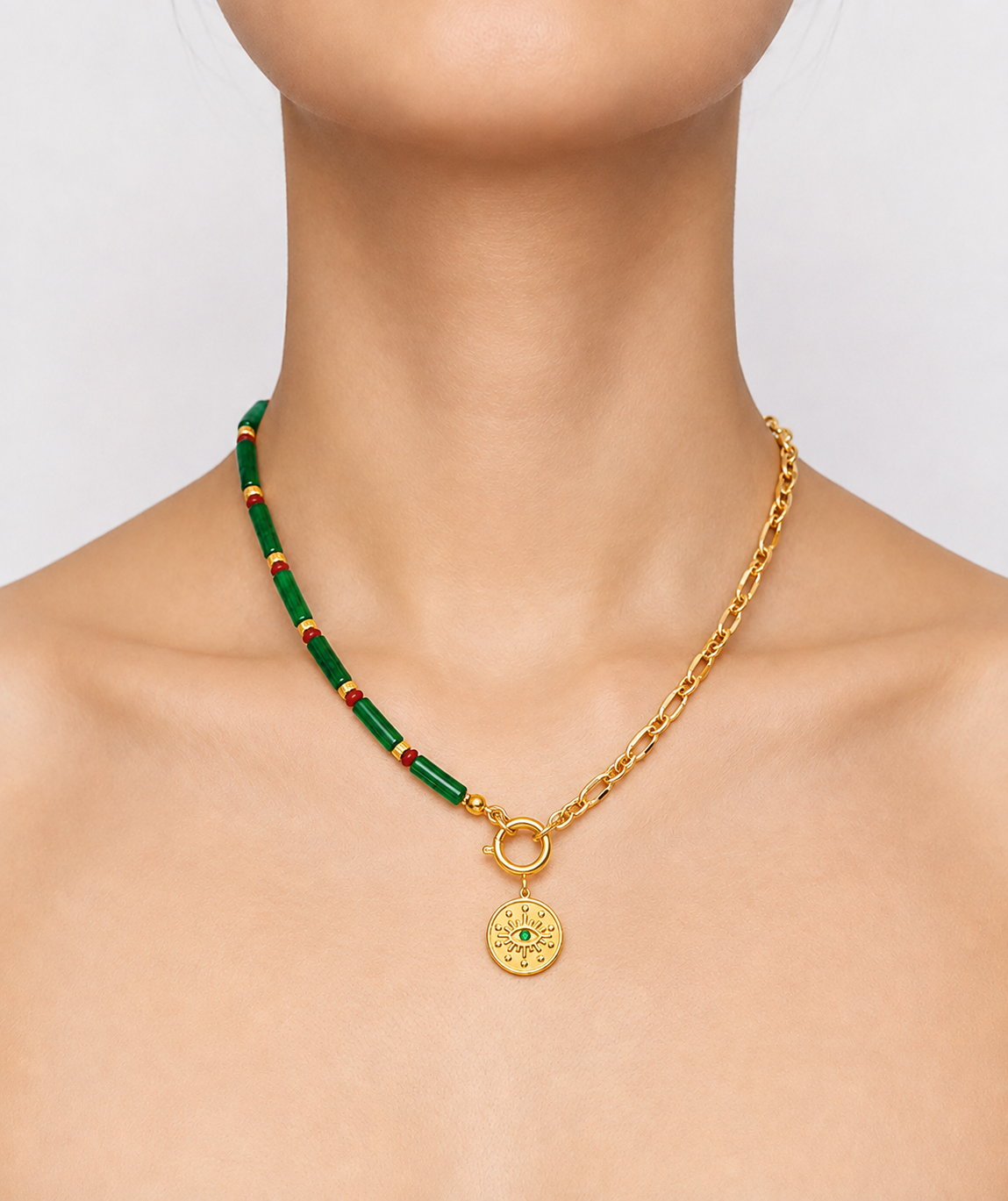 ジェイド アシンメトリーネックレス B　hue Jade Asymmetry Necklace B