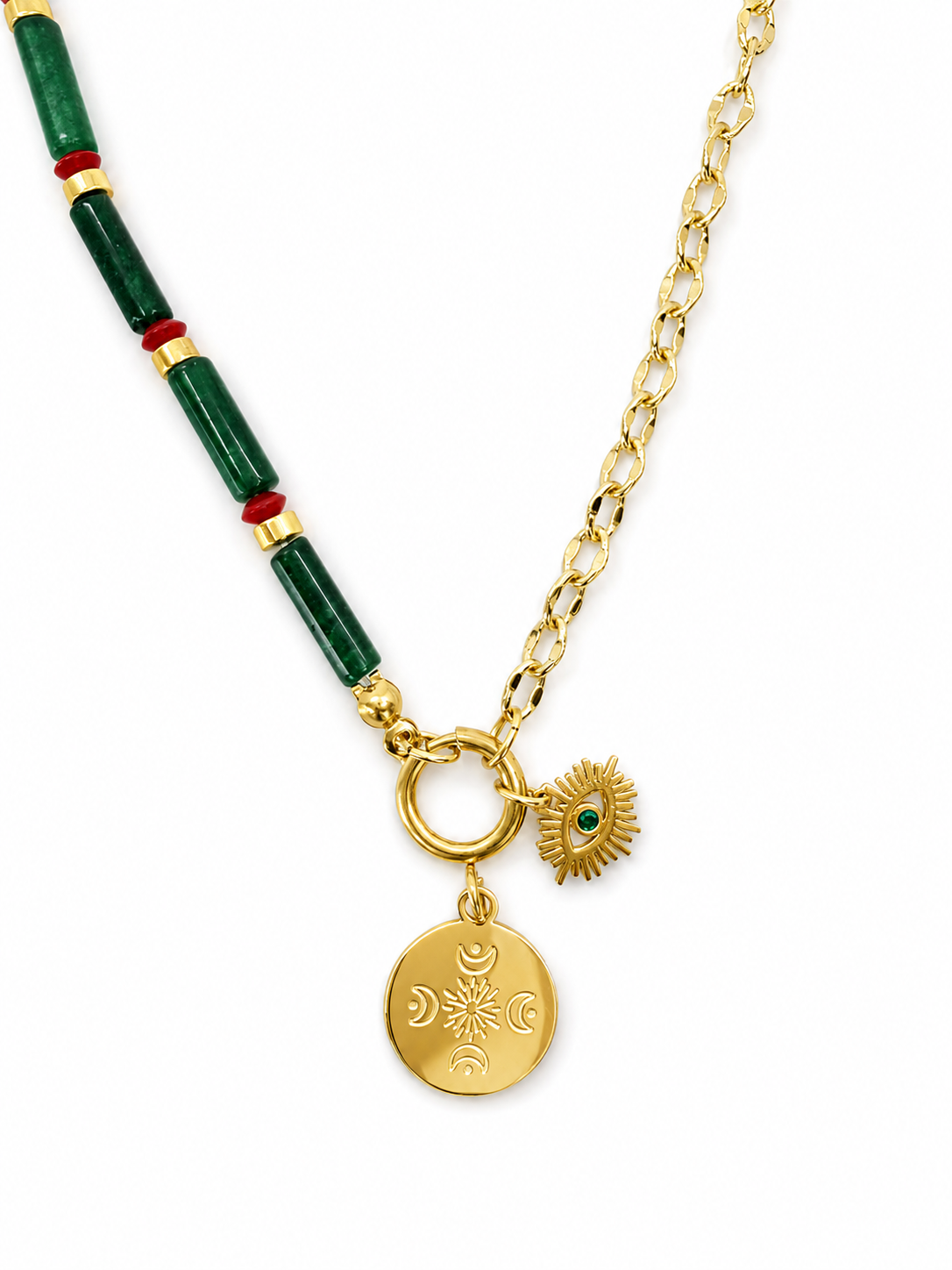 ジェイド アシンメトリーネックレス C　hue Jade Asymmetry Necklace C