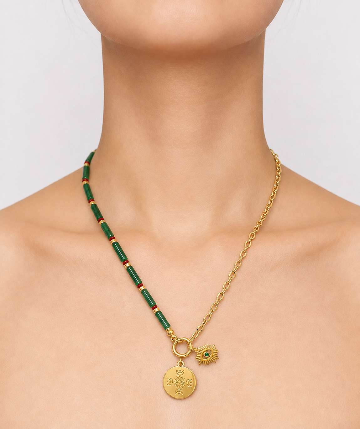 ジェイド アシンメトリーネックレス C　hue Jade Asymmetry Necklace C