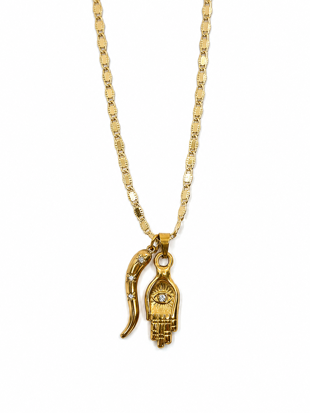 Hamsa Eyes Necklace A　hue ハムサ アイ ネックレス A