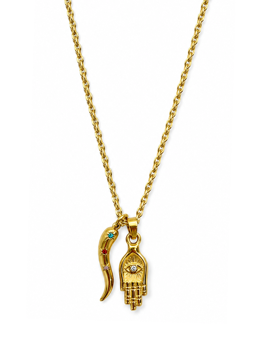 Hamsa Eyes Necklace B　hue ハムサ アイ ネックレス B
