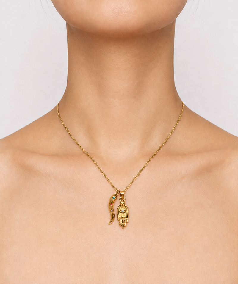 Hamsa Eyes Necklace B　hue ハムサ アイ ネックレス B