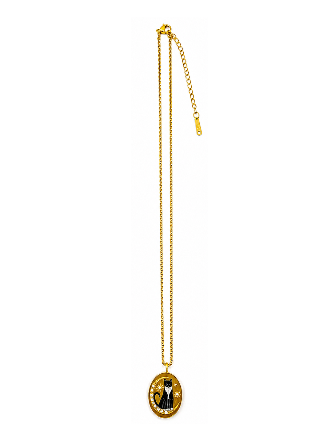 オーバルネックレス（猫）　hue Oval Necklace Cat