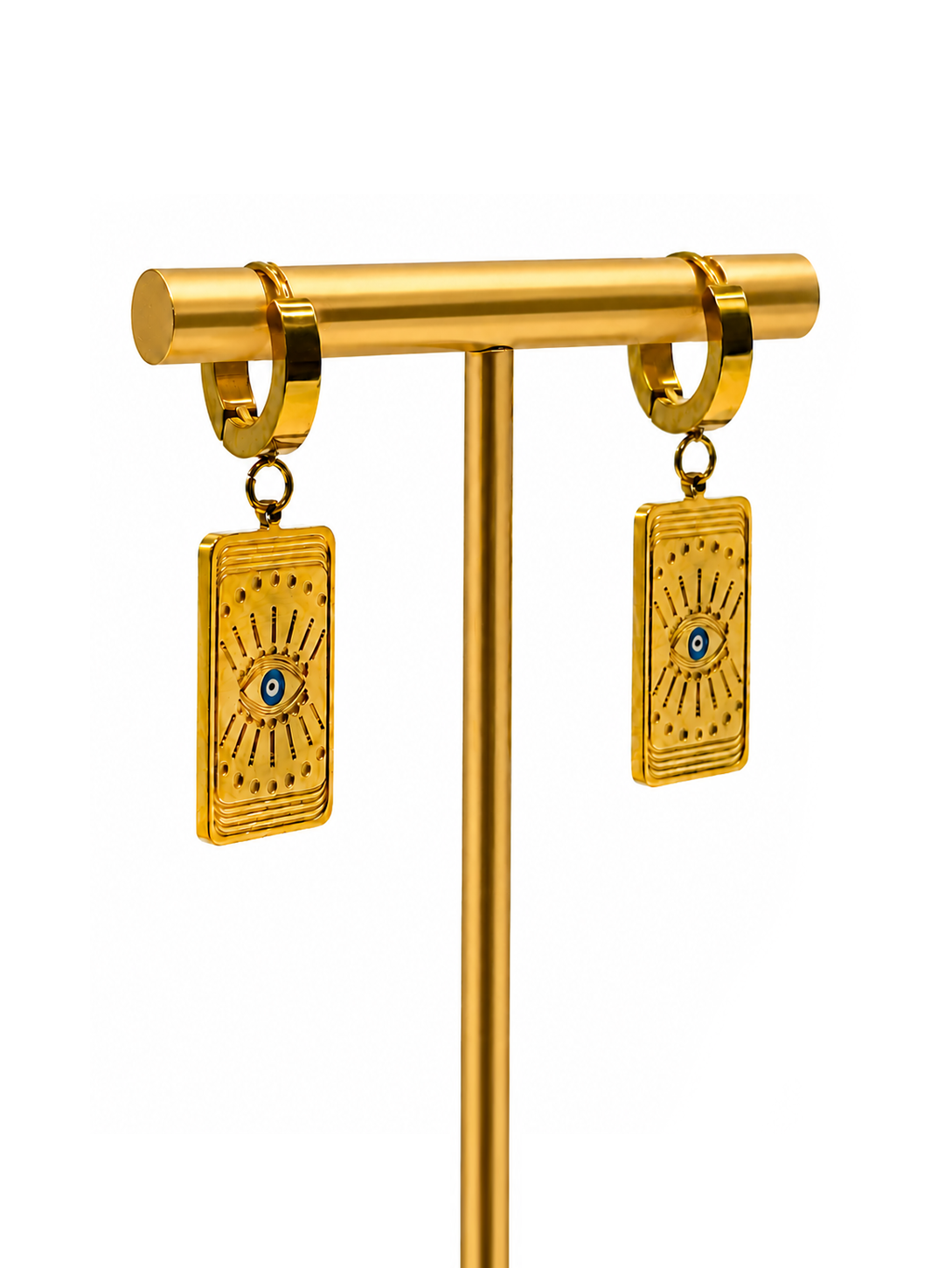 ナザールアイ レクタングルピアス　hue Nazar Eye Rectangle Earrings