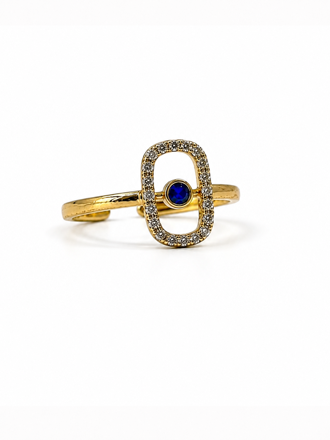スクエア ブルー リング　hue Square blue ring