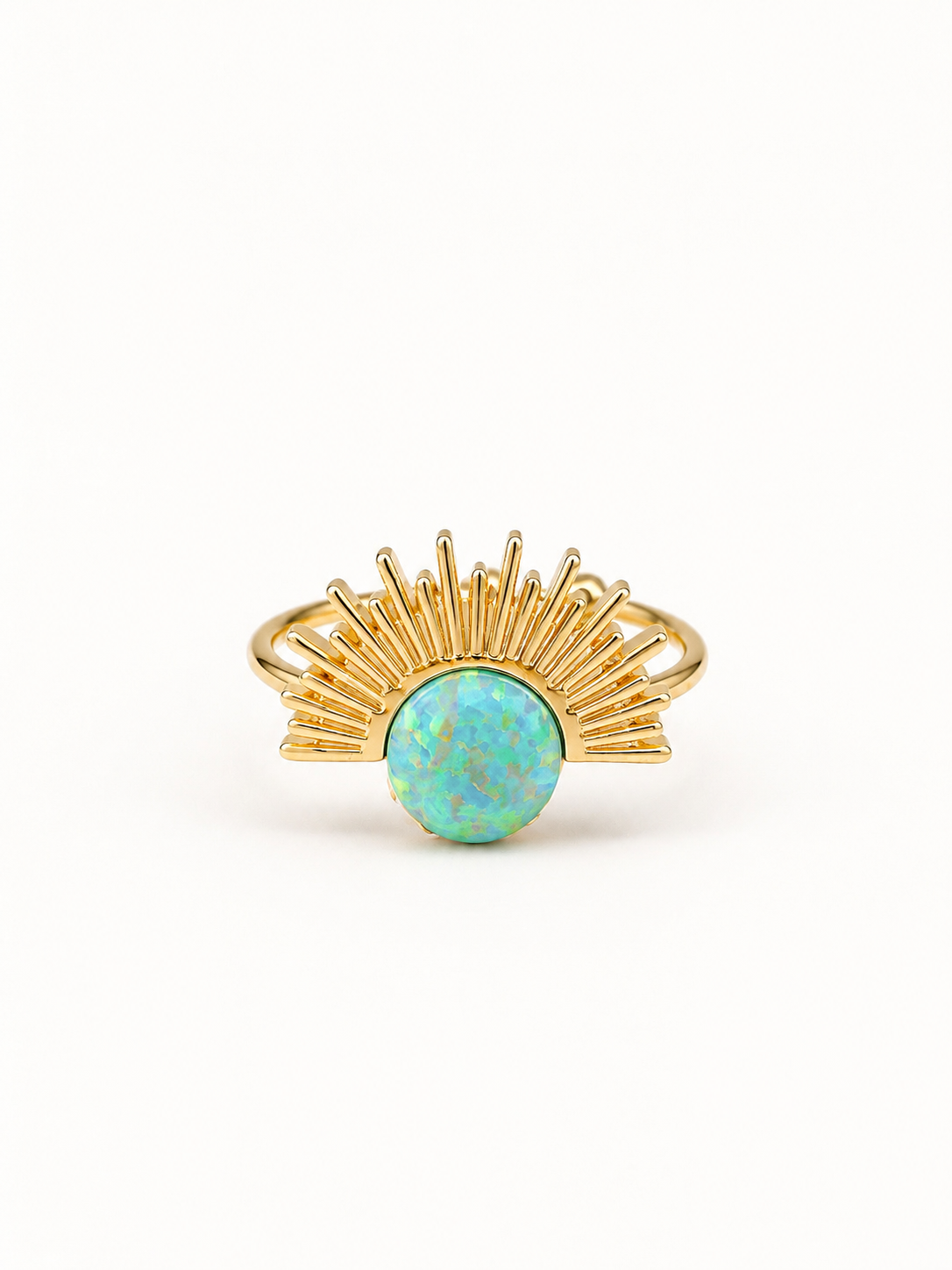 サンレイ ブルー オーバル リング　hue Sunray blue Oval Ring