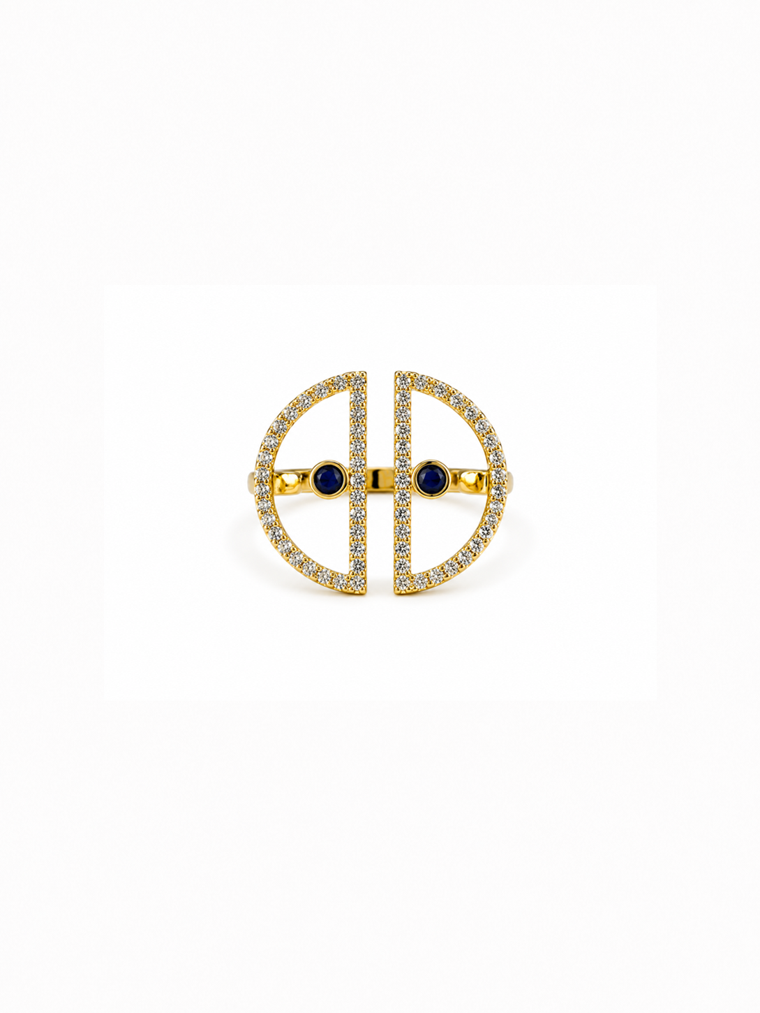 シンメトリーツインムーン リング　hue Symmetry Twin Moon Ring