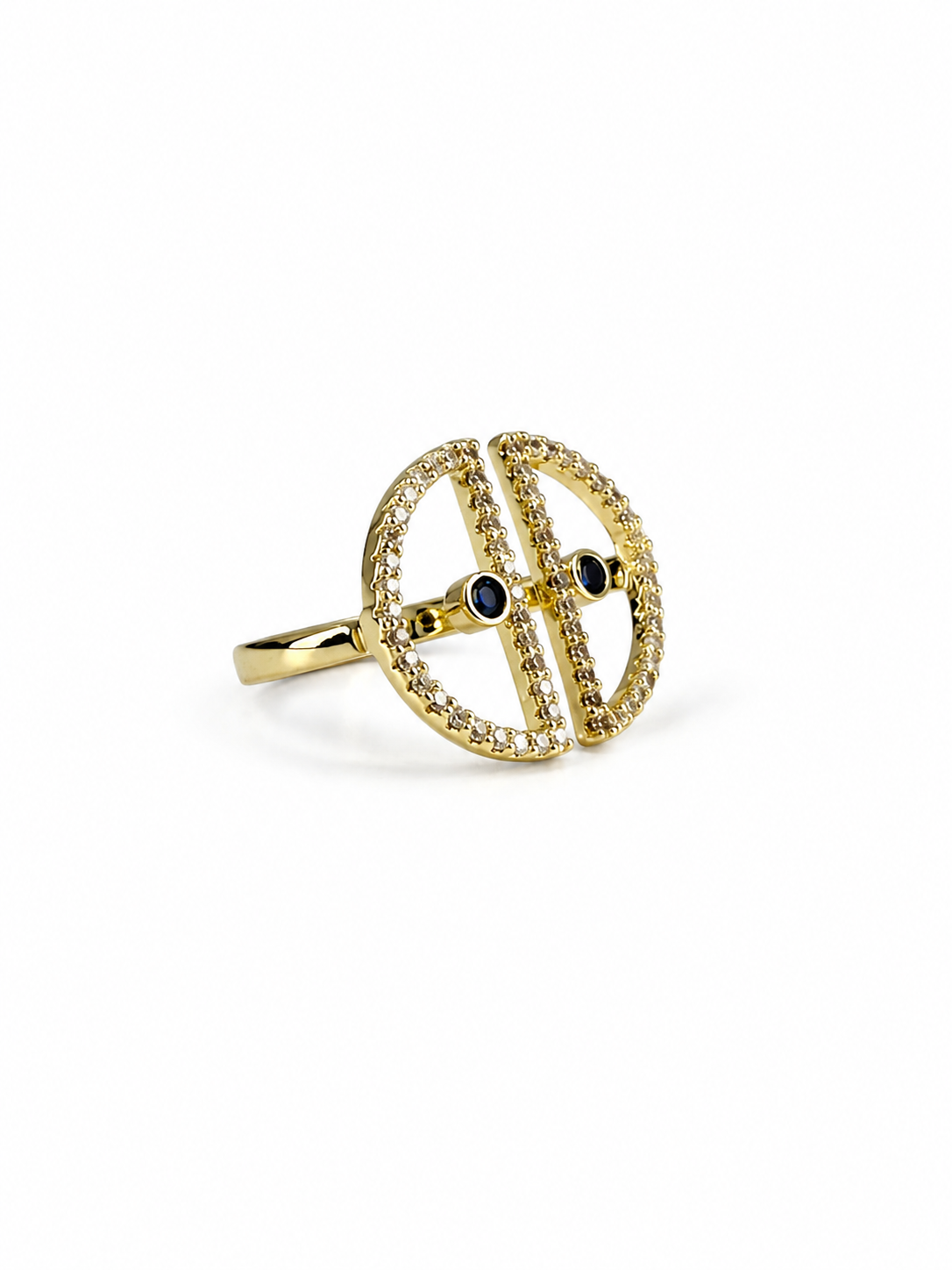 シンメトリーツインムーン リング　hue Symmetry Twin Moon Ring