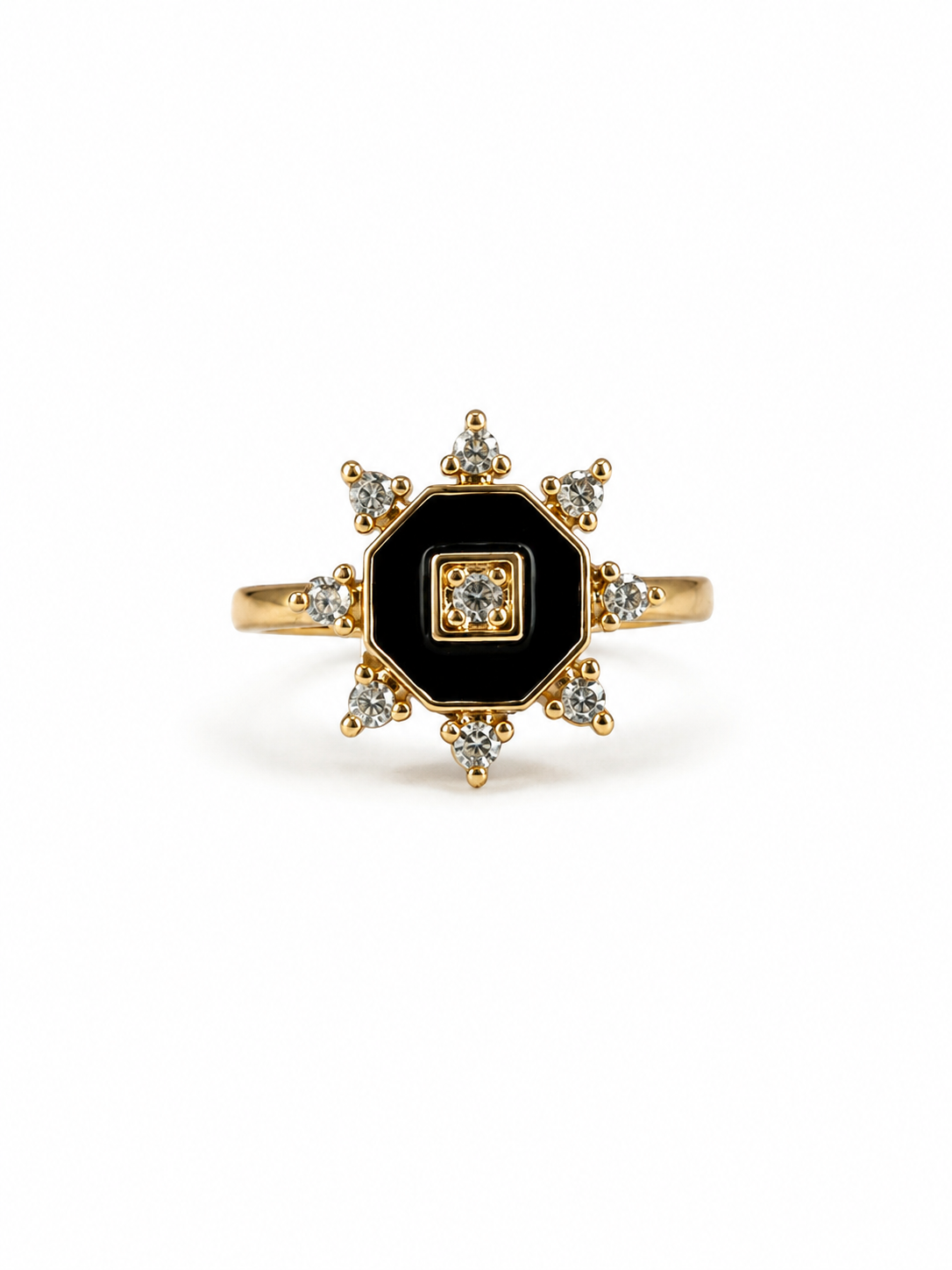ブラックオクタリング　hue Black Octa ring
