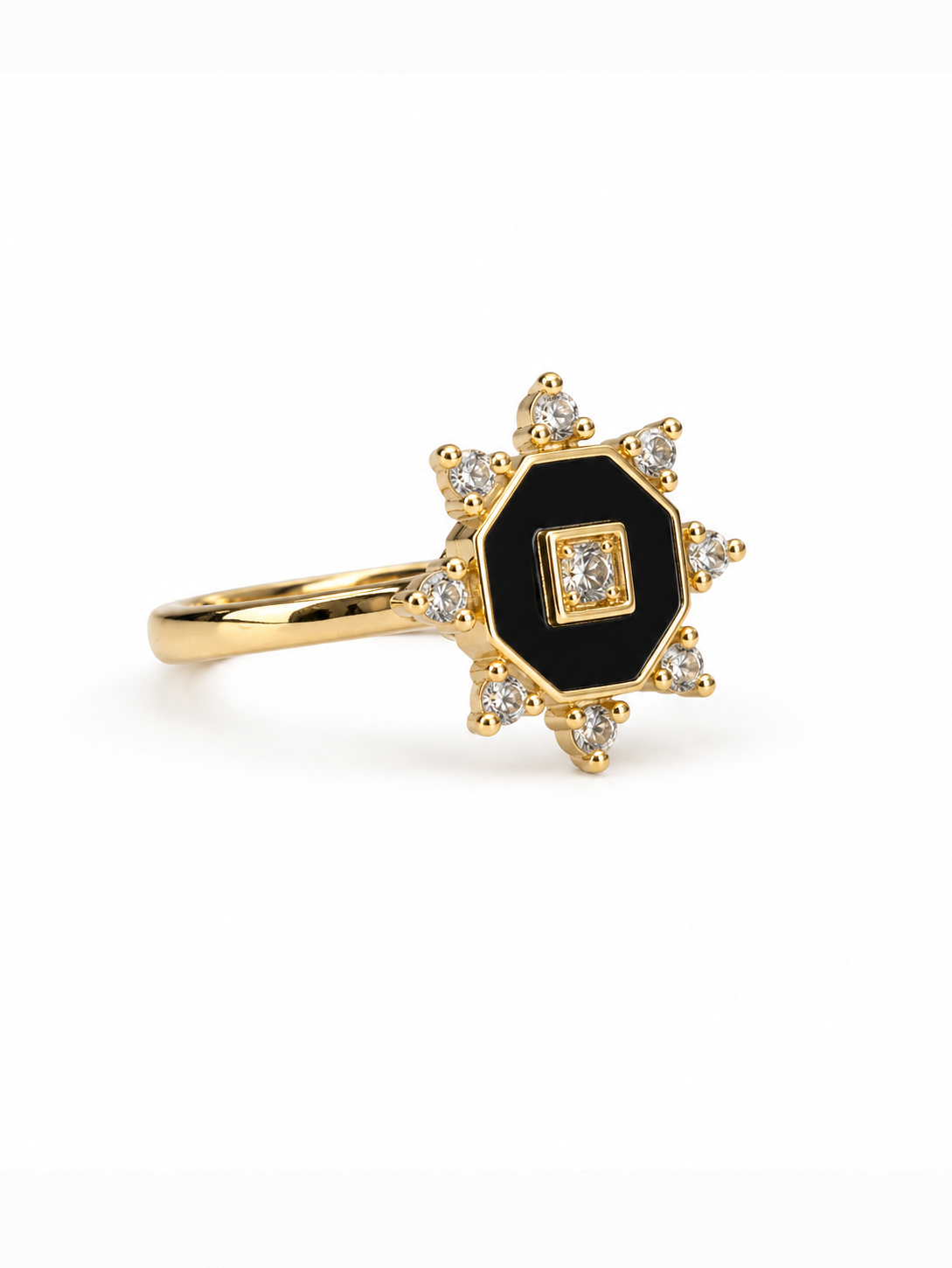 ブラックオクタリング　hue Black Octa ring